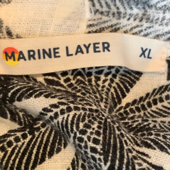 Marine Layer LILY Dress in Linen & Cotton and Palm Print sz XL - Picture 15 of 16